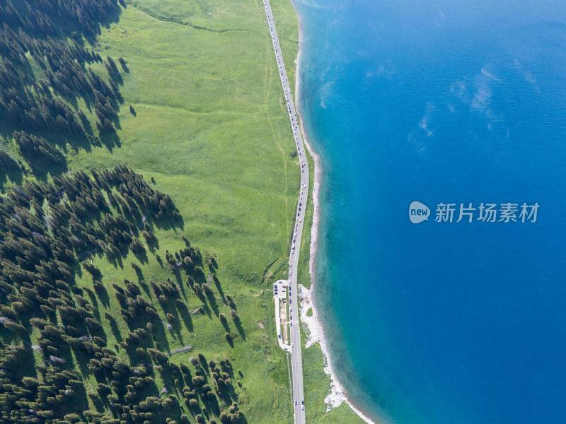 夏天的赛里木湖航拍