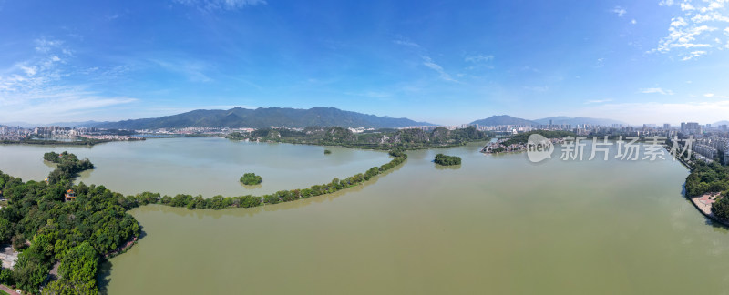 航拍广东肇庆星湖风景区