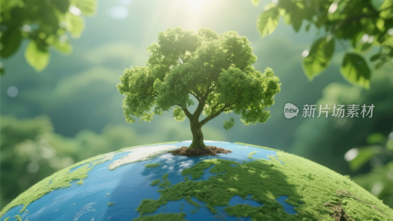 地球日环保树木生长地球生态保护概念背景