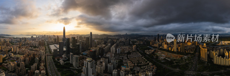 深圳福田中心区夜景航拍图