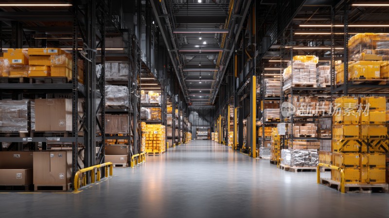 人工智能未来科技工厂，物流快递包裹