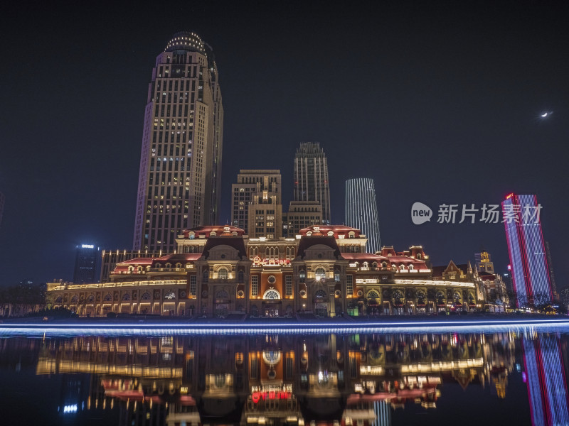 天津海河津湾广场夜景