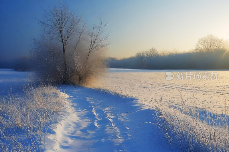 冬天风景大雪背景天空