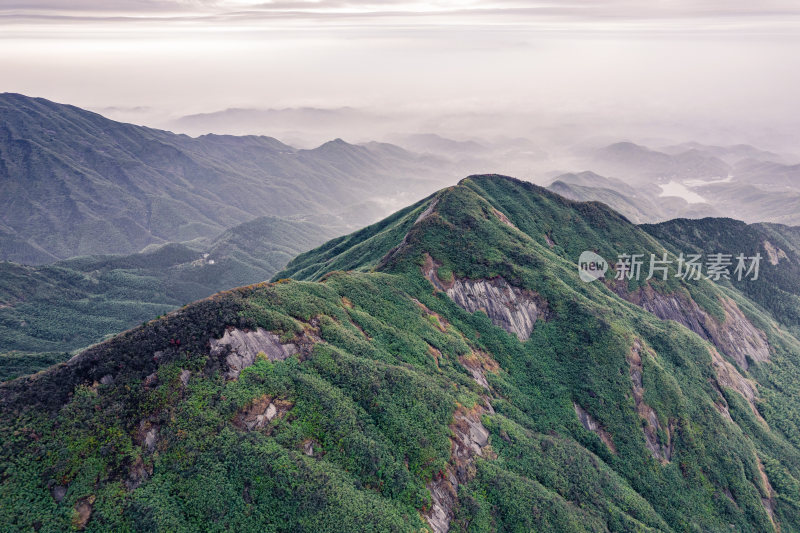 南岳衡山祝融峰山区风光航拍