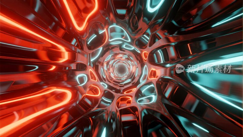 未来感霓虹光线隧道