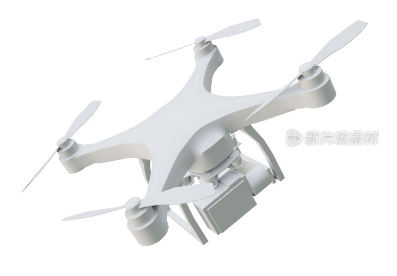 白色四轴无人机素材
