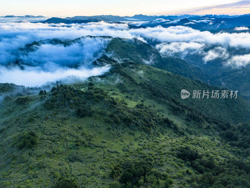 高山云海自然风光航拍摄影图