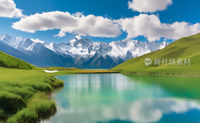 森林高山草原风景