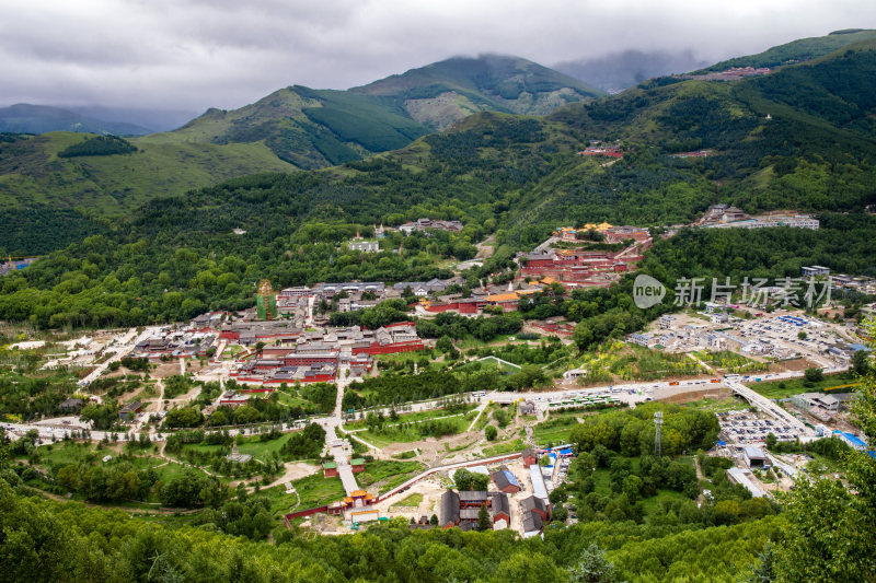 五台山台怀镇鸟瞰风景