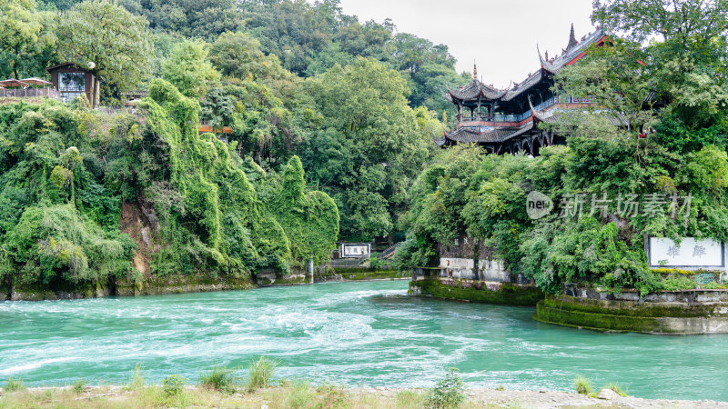 四川都江堰水利工程景区的风景