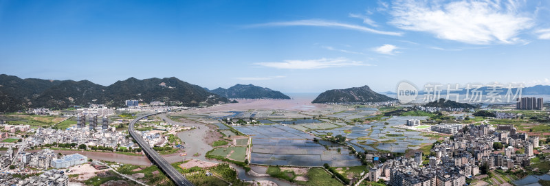 福建宁德霞浦沿海滩涂海田山水自然风光