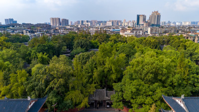 眉山三苏祠景区航拍图