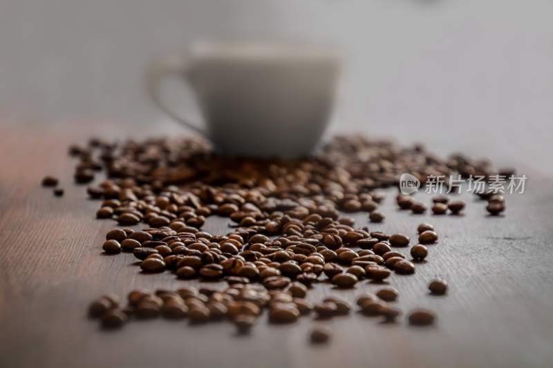 黑咖啡咖啡粉咖啡杯  喝咖啡