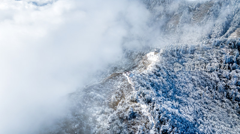 冬季成都西岭雪山景区综合航拍