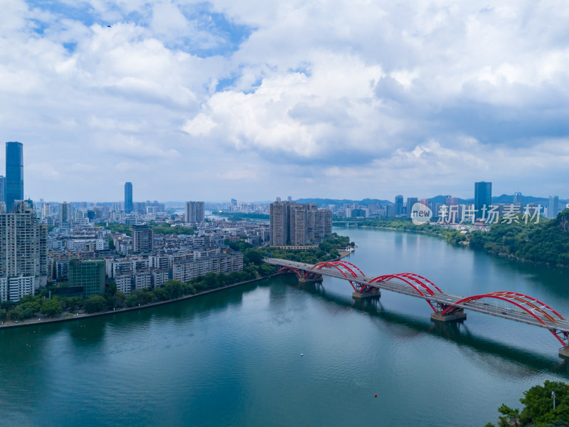 柳州城市建设柳江两岸航拍图