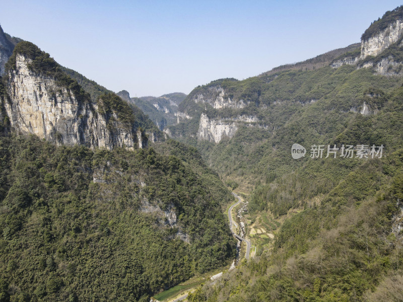 湖南湘西矮寨奇观5a景区航拍摄影图