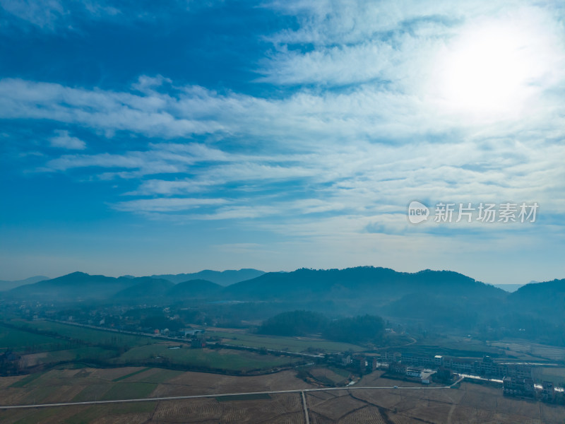 乡村田园风光航拍全景