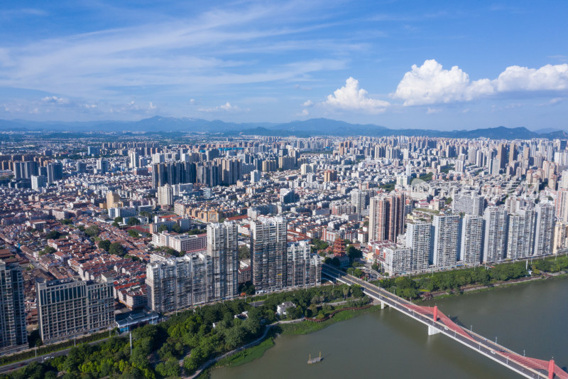 漳州市区航拍风光全景