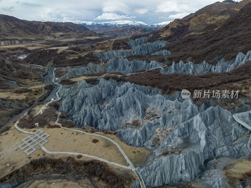 四川甘孜州墨石公园网红异域星球高空航拍