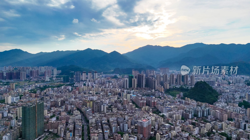 云浮城市建设城市大景全景航拍图