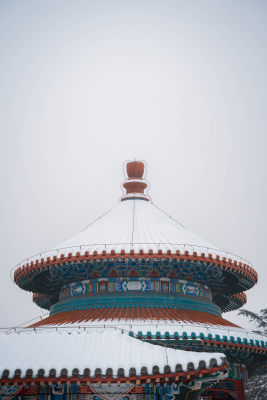 北京天坛公园12月雪