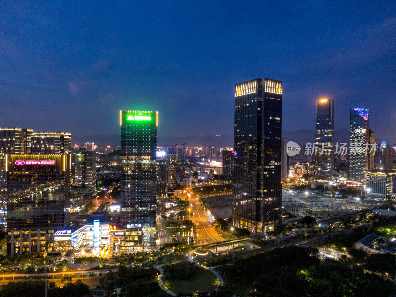 福建福州城市夜景灯光航拍摄影图