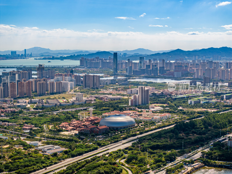 福建厦门互通集美区城市风景航拍