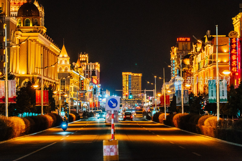 满洲里城市夜景