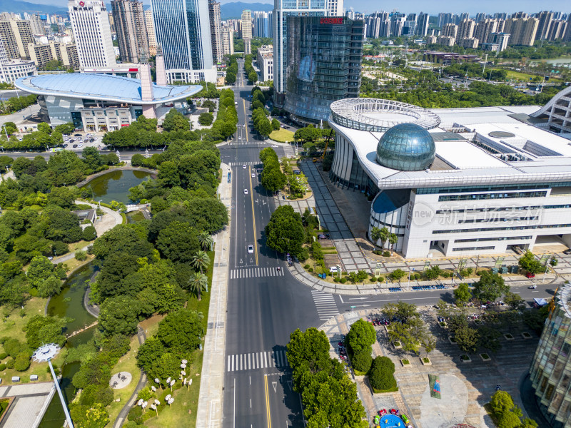 江西吉安城市风光航拍摄影图