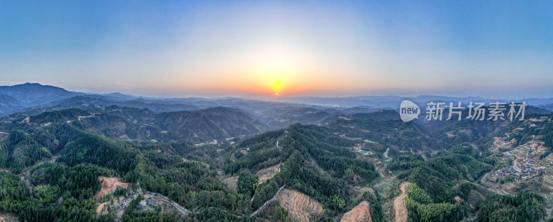 祖国壮丽河山连绵起伏山川航拍全景图