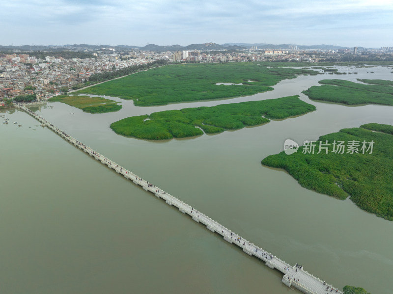 福建泉州洛阳桥万安桥泉州洛江区航拍