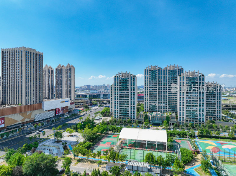 航拍昆山城市乡村建筑风光大景