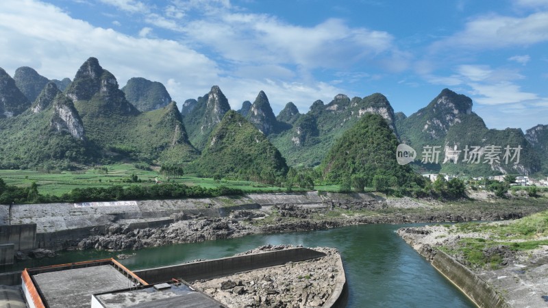 航拍河池自然风光美景大山熔岩地貌山水