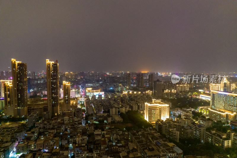 佛山千灯湖魁星阁夜景灯光航拍摄影图