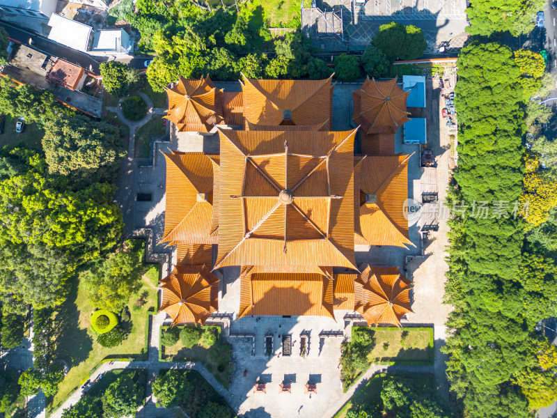 航拍福州西禅寺