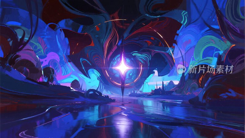 奇幻抽象光影艺术场景