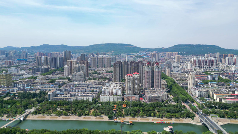 航拍平顶山建设平顶山大景