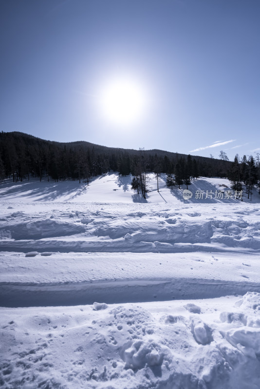 新疆阿勒泰喀纳斯冬季雪景