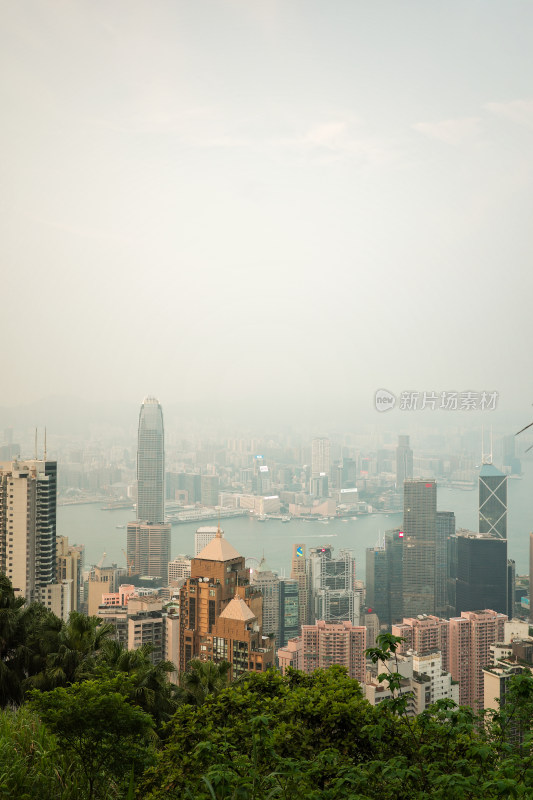 香港太平山顶俯看维多利亚港