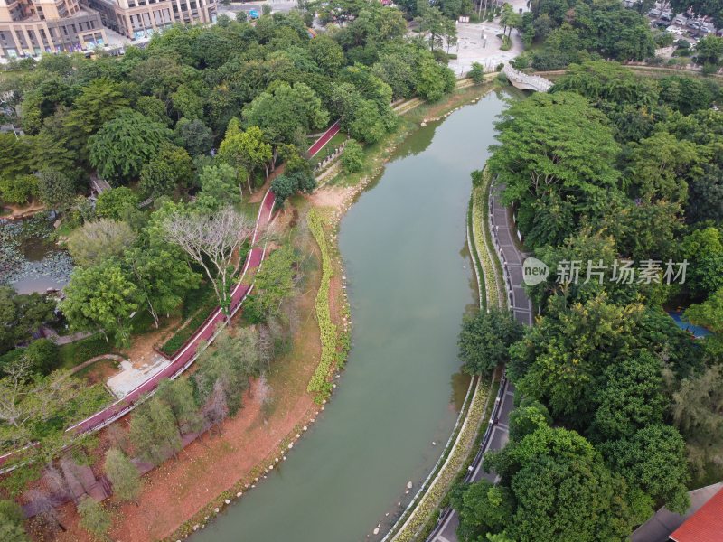 航拍广东省东莞市清溪镇城市风光