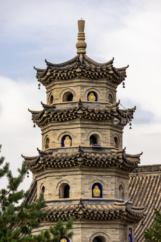 佛教居士林塔古塔寺院中国古代传统建筑