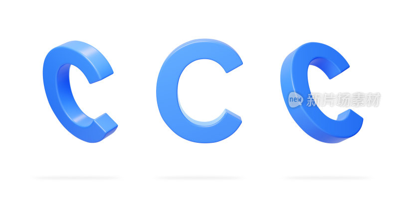 英文字母C拼音拼写语言3D