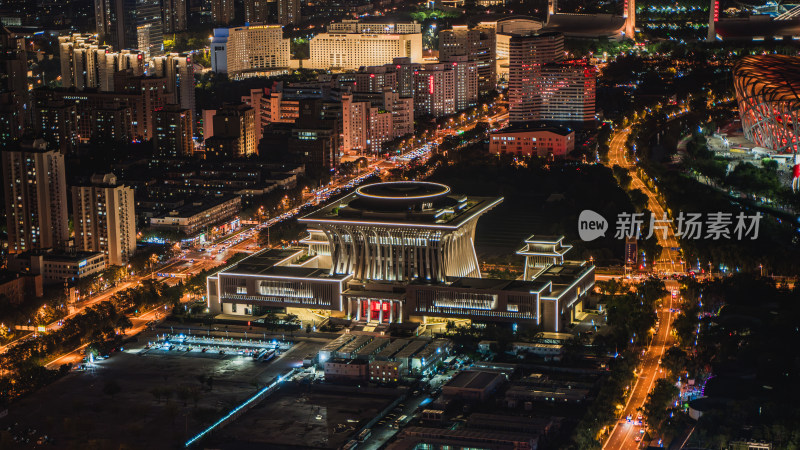 北京中国考古博物馆夜景