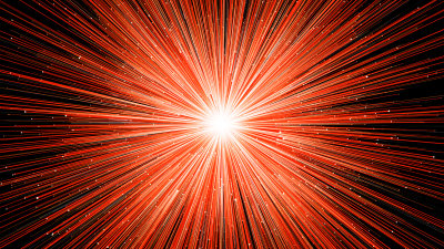 红色粒子发光线条