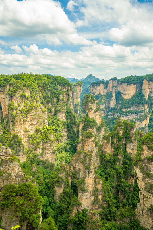 中国湖南张家界的壮丽山脉景观