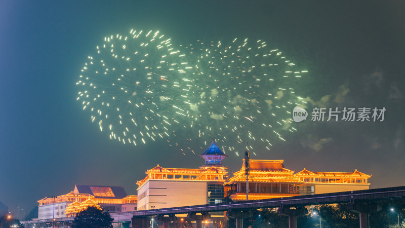 广西桂林临桂区庆祝春节烟花