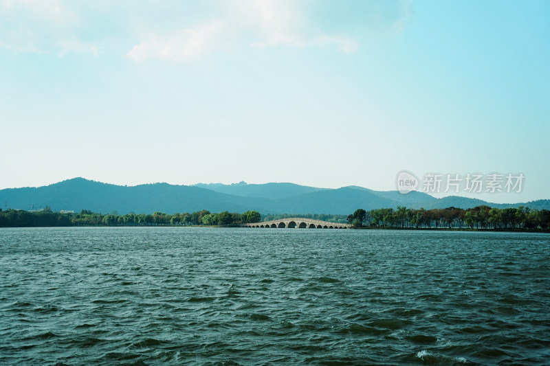 苏州石湖景区石堤百狮桥