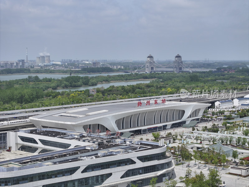 扬州东站外观鸟瞰全景
