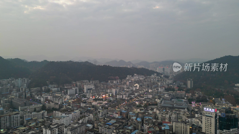 航拍遵义城市大景