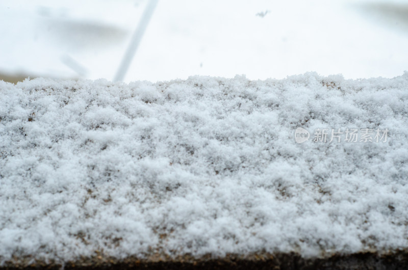 冬天刚刚落下的积雪